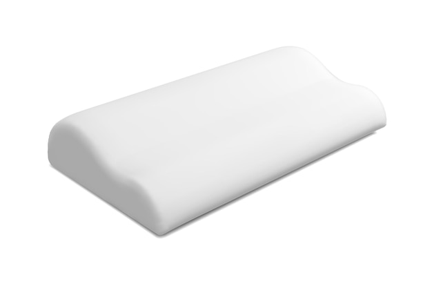 Blank orthopedic pillow or clean cushion isolated on white