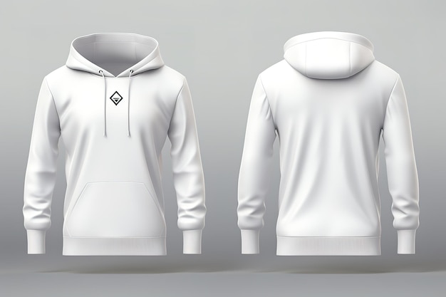 Vector blank oversized hooded sweatshirt mockup 3d rendering 3d illustration