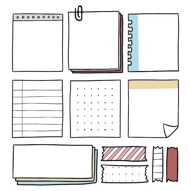 Blank paper note template vector