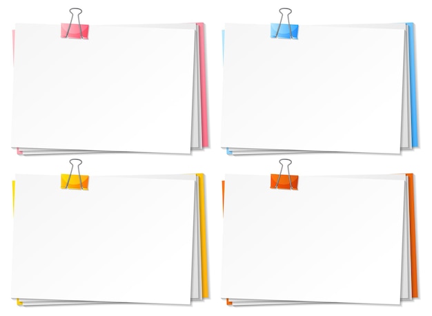 Blank papers and binder clip template