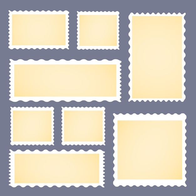 Blank postage stamps in different size vector illustration