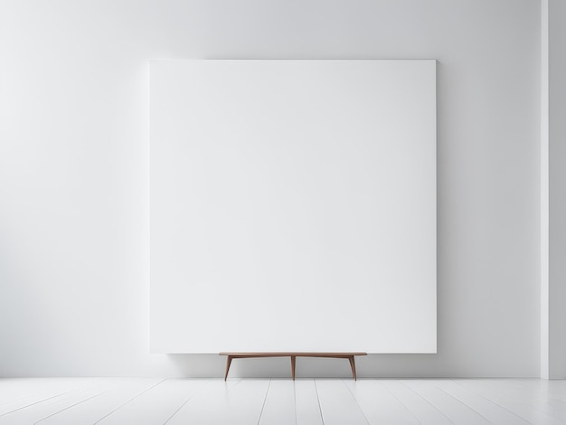 Vector blank poster with empty canvas mock up 3d rendering