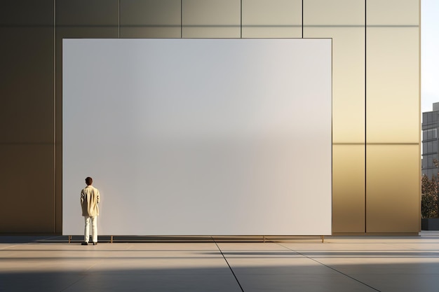 Blank projection screen near black wall indoors Space for design