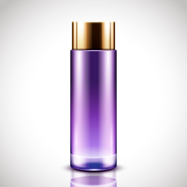 Blank purple color cosmetic bottle