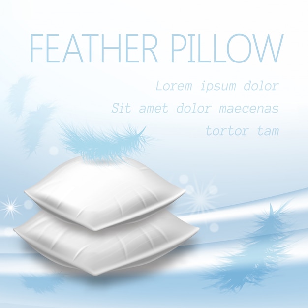 Blank Rectangular Pillows with Feather on Top