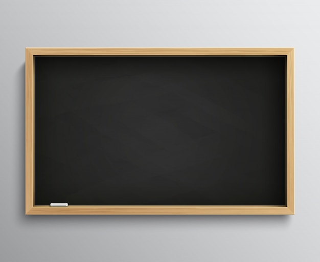 Blank retro class blackboard with chalk pieces. Empty black chalkboard vector illustration for education concept. Blackboard for school, chalkboard for classroom