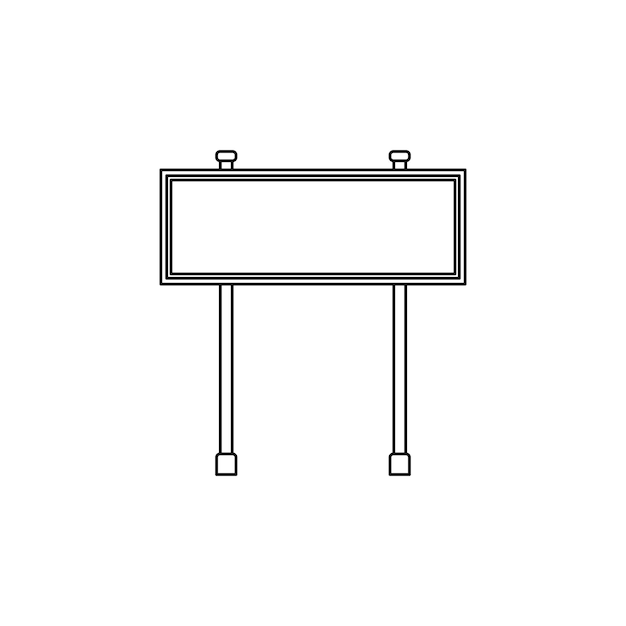 Vector blank road sign outline template