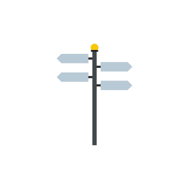 Blank road signs icon in flat style on a white background