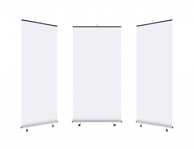 Blank roll-up banner display. Roll up banner stand