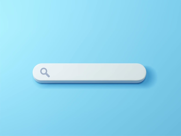 Blank search bar on blue background 3d   illustration