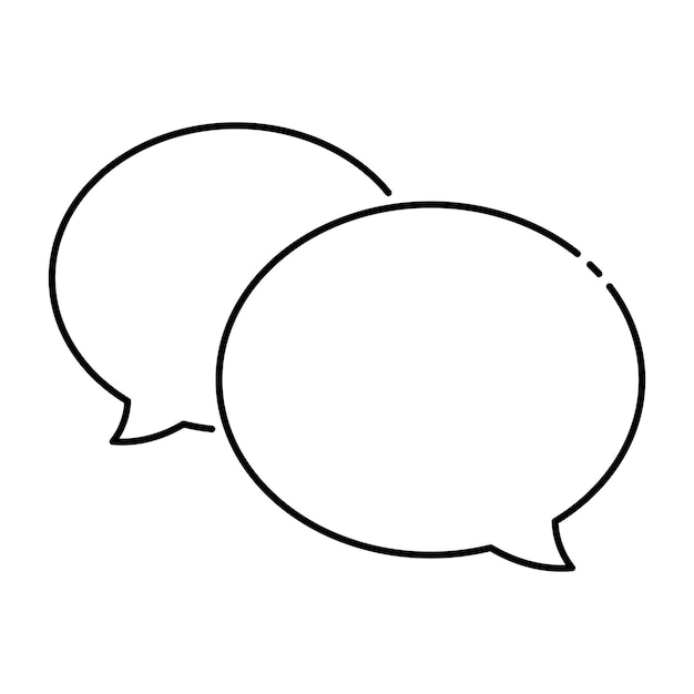 Blank speech bubble icon Line art design