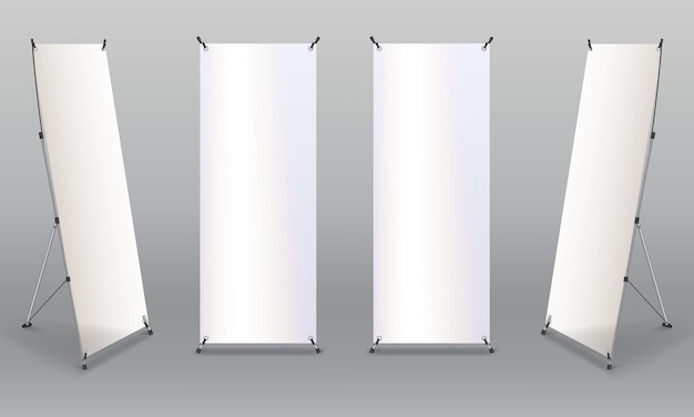 blank stand banner template mock up