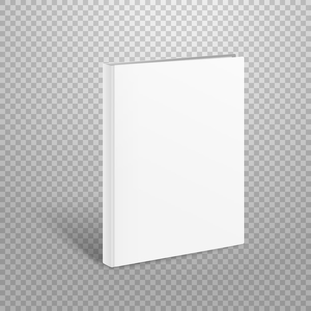 Vector blank thin book vector mockup. paper book isolated on transparen