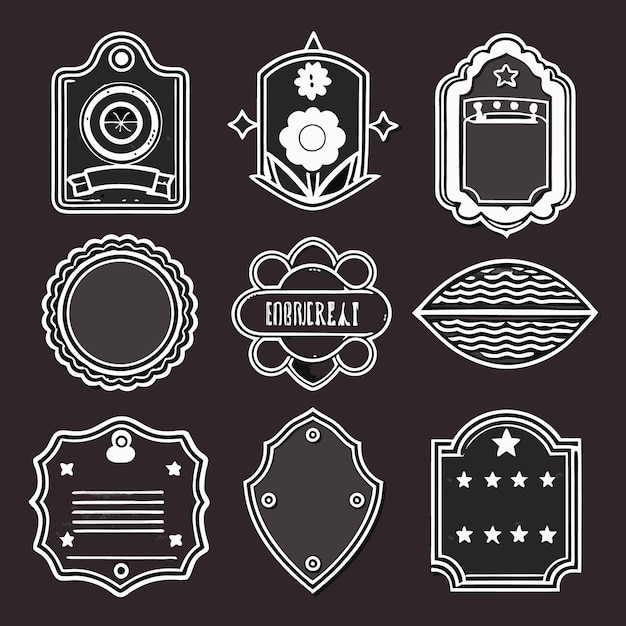 Vector blank vintage badges and emblems