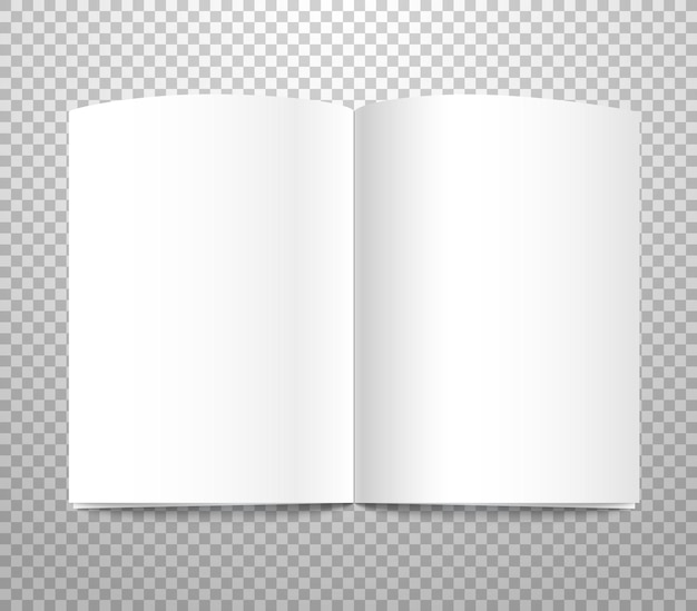 Blank white book for advertisement isolated on transparent background