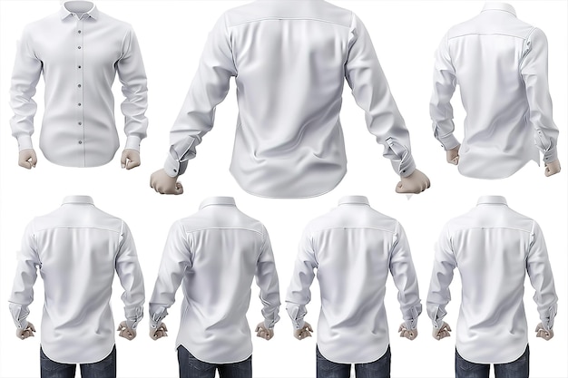 Vector blank white classic shirt mockup front view gray background 3d rendering