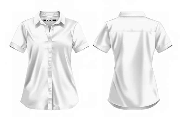 Blank white classic shirt mockup front view gray background 3d rendering