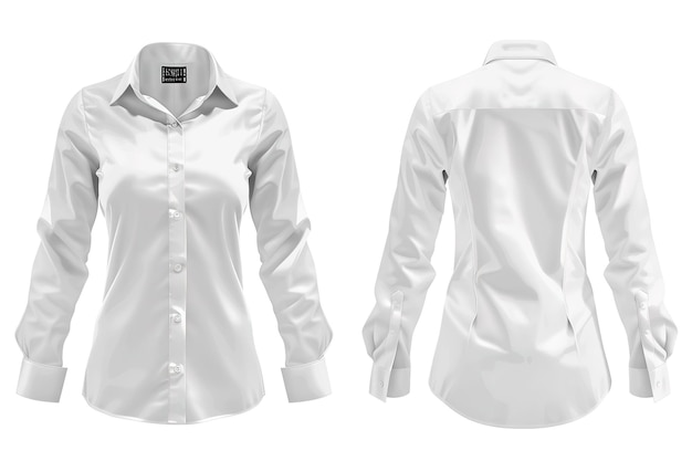 Blank white classic shirt mockup front view gray background 3d rendering