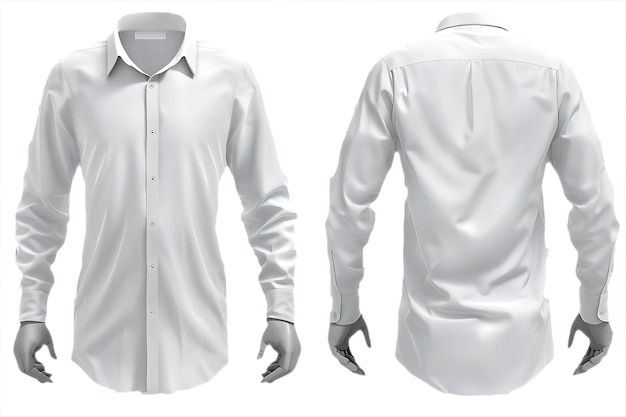 Vector blank white classic shirt mockup front view gray background 3d rendering