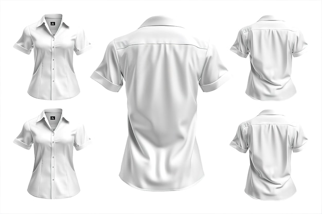 Vector blank white classic shirt mockup front view gray background 3d rendering