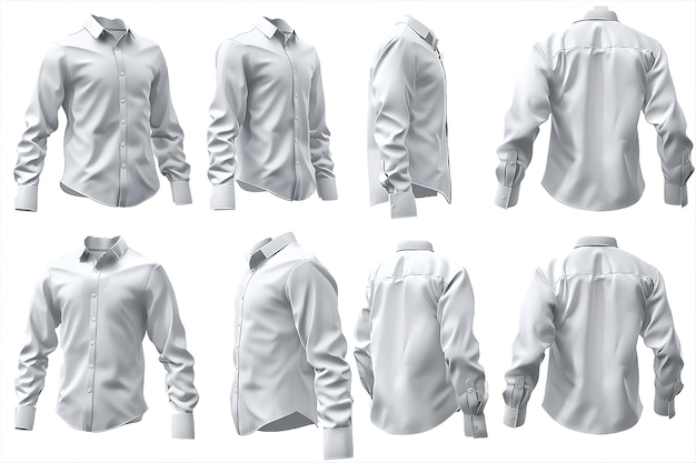 Vector blank white classic shirt mockup front view gray background 3d rendering