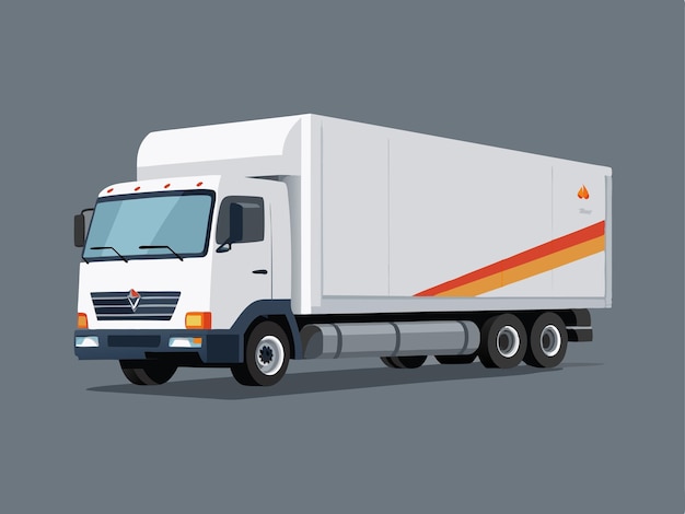 Blank White futuristic cargo Truck Trailer vector mockup with branding design