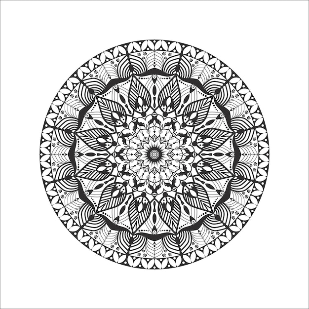 Blank and white ornamental mandala design floral background design