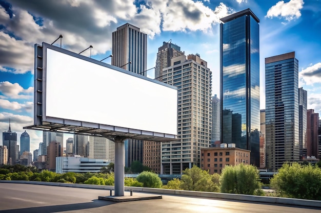 Vector blank white road billboard