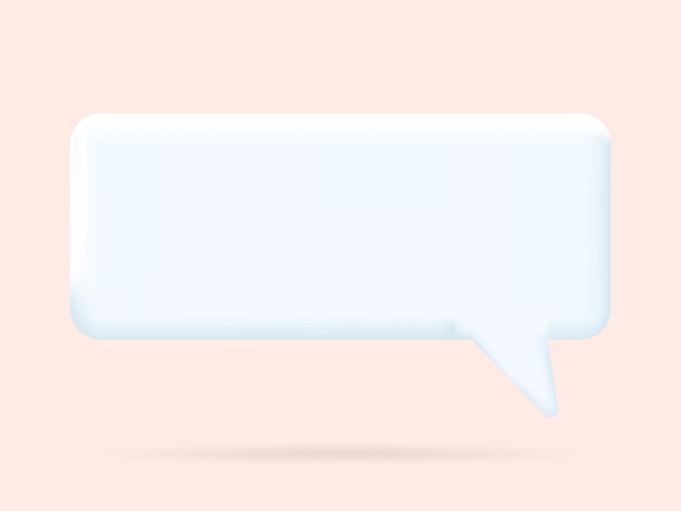 Blank white speech bubble pin 3D rendering Social network communication concept