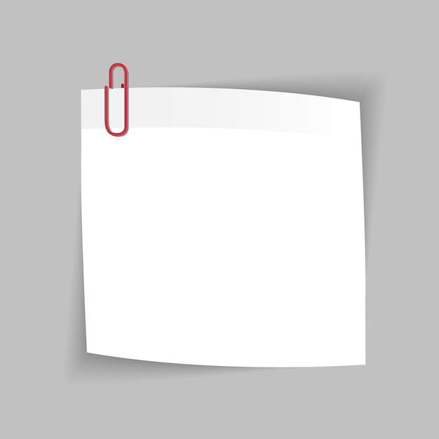 Blank White Sticky paper Note isolate on gray background flat vector design llustration