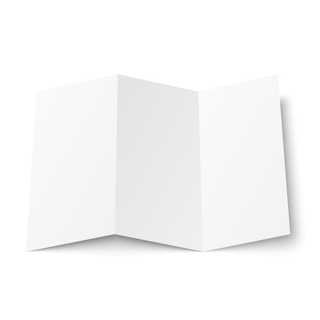  blank white trifold leaflet opened