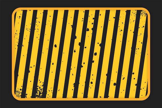 Blank yellow black stripes grunge on black background eps vector with editable text