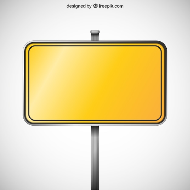 Blank yellow sign