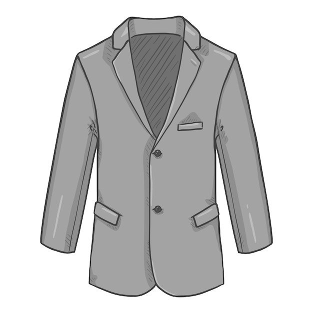 Blazer Suit Jacket Vector Cartoon Illustration