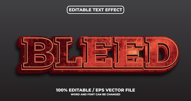 Bleed editable text effect