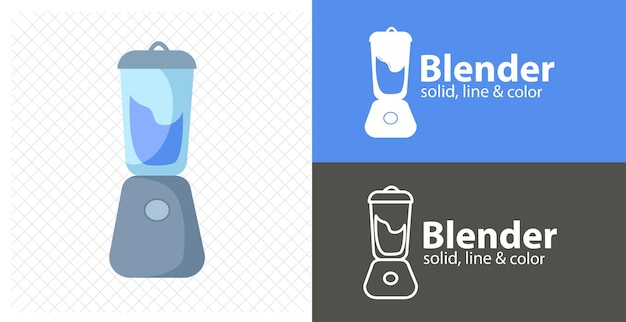 Blender isolated flat illustration blender line icon