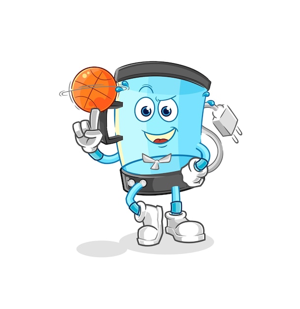 Vector blender playing basket ball mascot cartoon vector