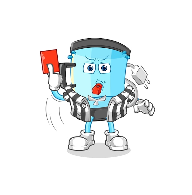 Vector blender referee with red card illustration character vector