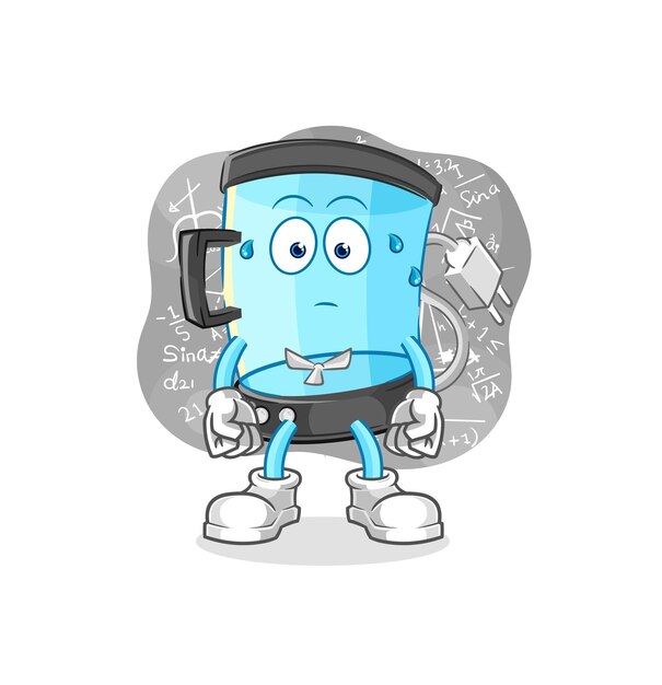 Vector blender thinking hard vector cartoon character