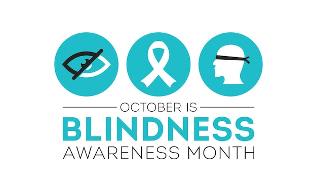 Blindness awareness month is observed every year in october Template for banner card background Vector illustration