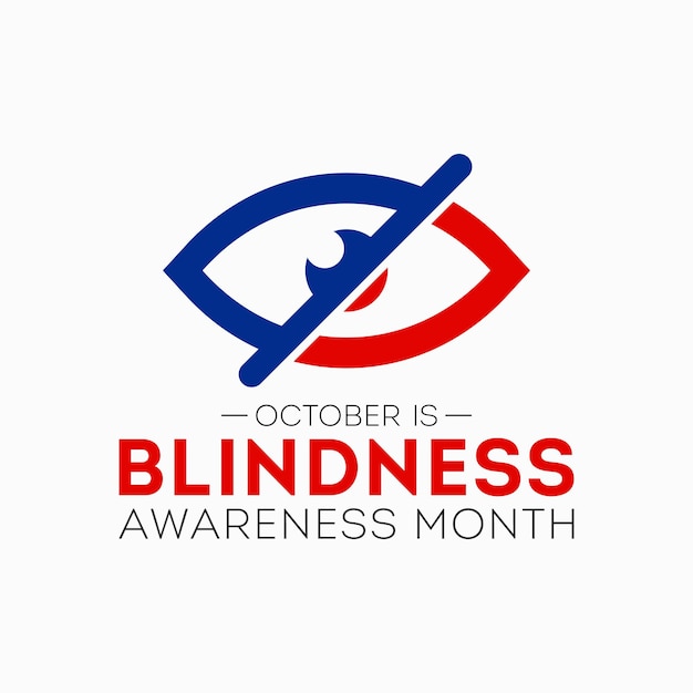 Blindness awareness month is observed every year in october Template for banner card background Vector illustration