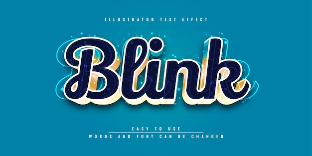 Blink illustration editable text effect design