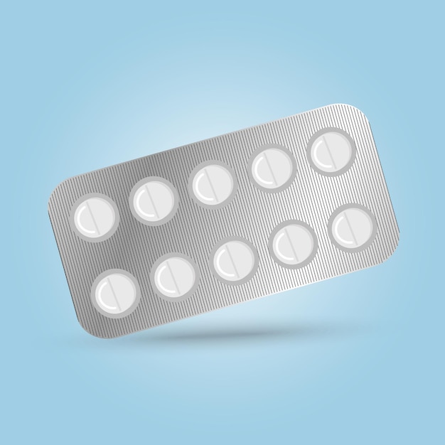 Blister of pills in vector illustration