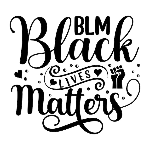 Blm black lives matters Unique typography element Premium Vector Design