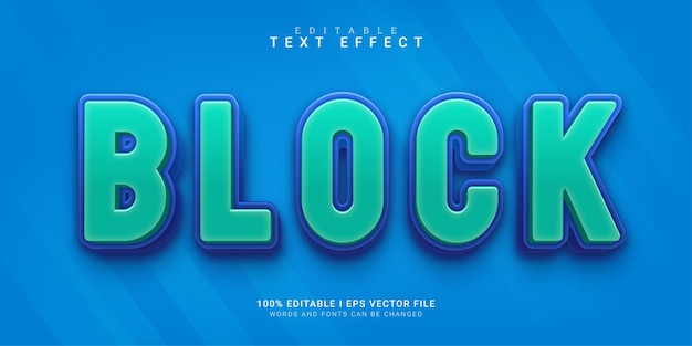 Block cartoon 3d text style effect