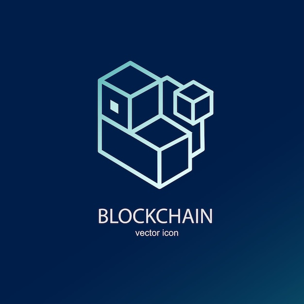 Block chain logo outline icon.