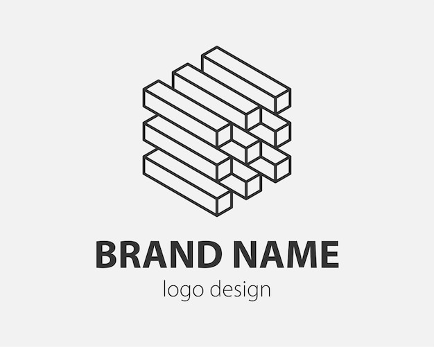 Block Logo abstract design Technology communication vector template linear style.