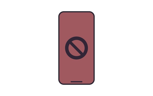 Block symbol on smartphone and forbidden sign flat vector illustration