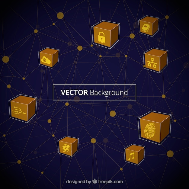 Vector blockchain background