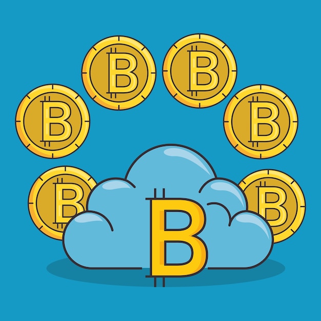 Blockchain business set icons